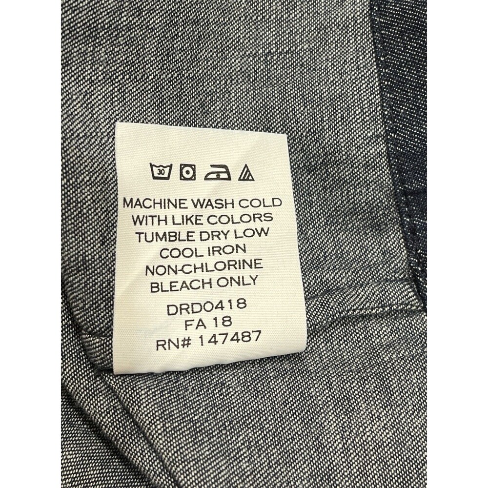 Draper James Denim Blue Chambray Ruffle Shift Dress Sz 8 Western Preppy Church - Picture 16 of 16